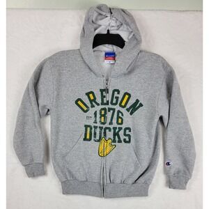 Champion Oregon Ducks Gray Full Zip Hoodie‎ Kids Medium NCAA College